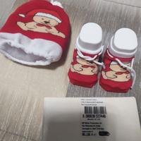 Set natalizio berretto e babbucce 