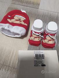 Set natalizio berretto e babbucce 