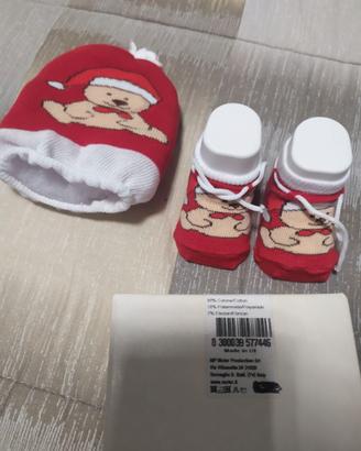 Set natalizio berretto e babbucce 