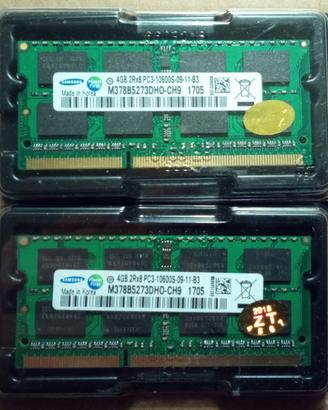 8GB SDRAM (2x4GB) SAMSUNG PC3-10600S 1,5V Notebook