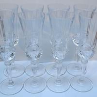 8 calici flute vetro spesso 22 cm