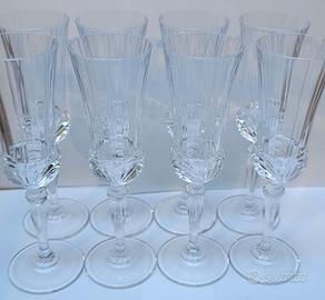 8 calici flute vetro spesso 22 cm