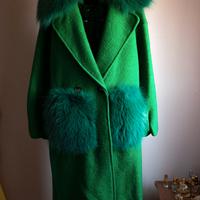 Cappottino in lana cotta, collo e tasche pelliccia