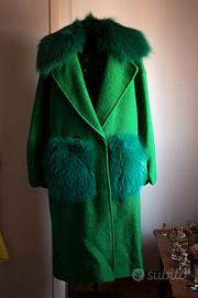 Cappottino in lana cotta, collo e tasche pelliccia