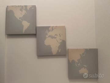 Set quadri planisfero IKEA