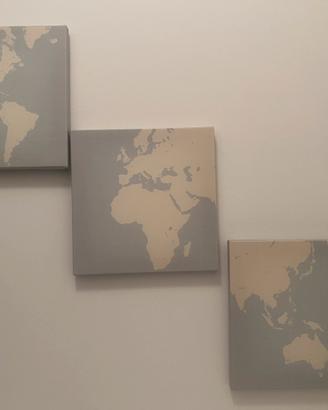 Set quadri planisfero IKEA