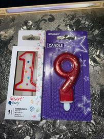 Candele compleanno numeri 1 e 9