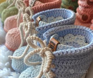 Stivaletti in Cotone Fatti a Mano per Bambini 👶🧶