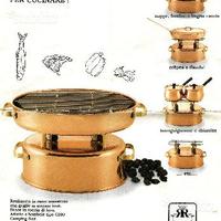 Fonduta Set in rame e ceramica Ruffoni originale