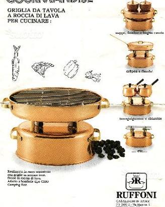 Fonduta Set in rame e ceramica Ruffoni originale