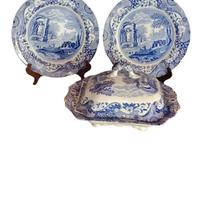 Coppia piatti e zuppiera/legumiera  ceramica ing