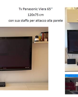 Televisore Panasonic TV 65 pollici Viera e staffa