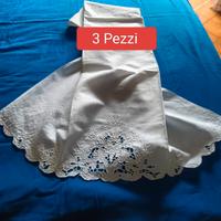 3 Asciugamani in puro lino. Ricamati.Anni.60.