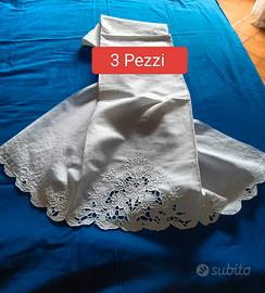 3 Asciugamani in puro lino. Ricamati.Anni.60.