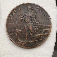 2 CENTESIMI 1908 PRORA RARA REGNO D'ITALIA 