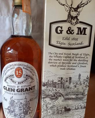 bottiglia  whisky Glen Grant invecchiato 15 anni