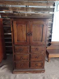 Cassettiera vintage legno massello