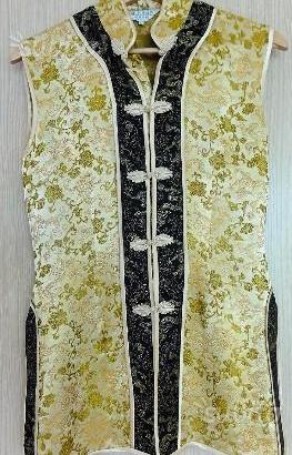 Originale QIPAO vestito tradizionale cinese oro