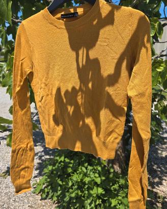 Maglioncino Bershka arancione manica lunga TG S