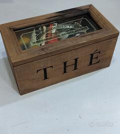 Porta bustine Thè Legno e Vetro