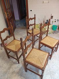 4 sedie in legno 