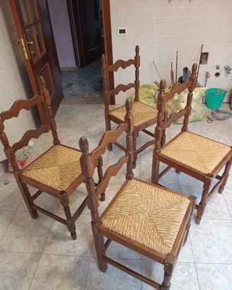 4 sedie in legno 