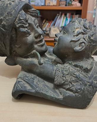 Scultura Antica in Bronzo "Maternità" Merente