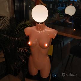 lampada Manichino artigianale  vetro opalino