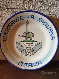 Piatto Buon Ricordo ristorante "La Siciliana" CT