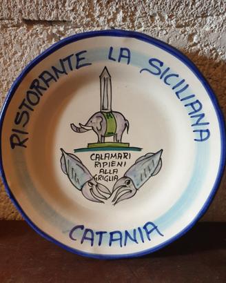Piatto Buon Ricordo ristorante "La Siciliana" CT