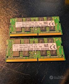 RAM DDR4 sodimm per notebook 