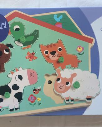 Gioco Puzzle sonoro in legno Djeco nuovo