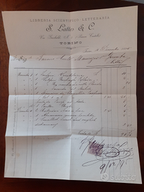 Libreria Lattes Torino.Documento,francobolli,carte