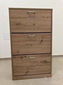 Scarpiera elegante in legno per 12/18 scarpe