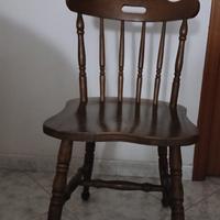 Set 6 Sedie Rustiche in Legno Massello