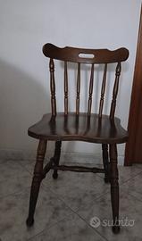 Set 6 Sedie Rustiche in Legno Massello