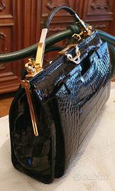 Borsa in Coccodrillo nera
