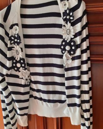 Golf penny black a righe con fiori