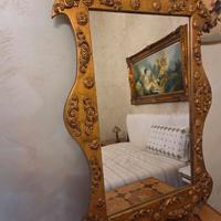 Cornici Specchio in legno di rovere con foglia oro