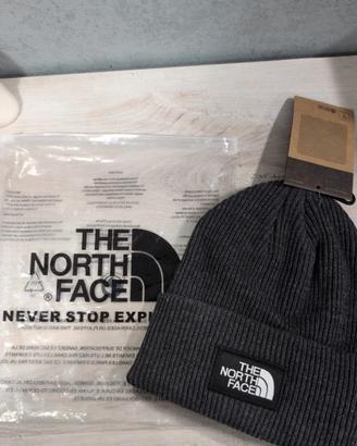 Berretto the North face in maglia grigio scuro 
