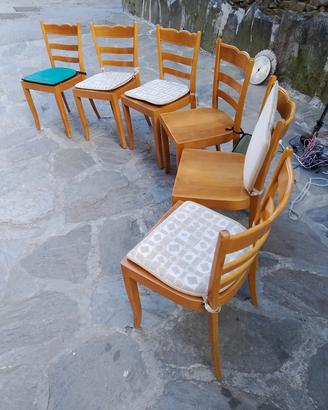 6 sedie in legno come nuove 