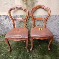 4 sedie in legno con seduta imbottita