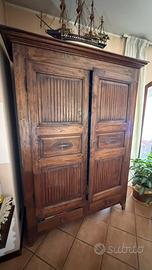 Armadio rustico in legno di noce/rovere 2 ante