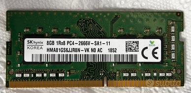 RAM SK hynix 8GB DDR4 2666MHz SoDIMM per notebook
