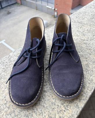 Polacchino blu in pelle scamosciata tg. 37