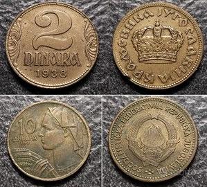 1-2-10 Dinara 1938-1963-1965-1981 Jugoslavia