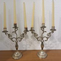 Coppia candelabri in Simil Argento da restaurare