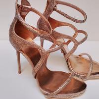 Le Silla, sandalo pelle oro cristalli svarowsky