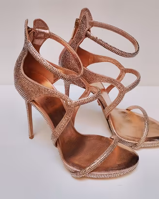 Le Silla, sandalo pelle oro cristalli svarowsky