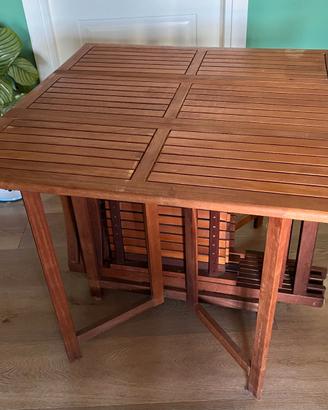 Set tavolo in legno + 4 sedie Reguitti.